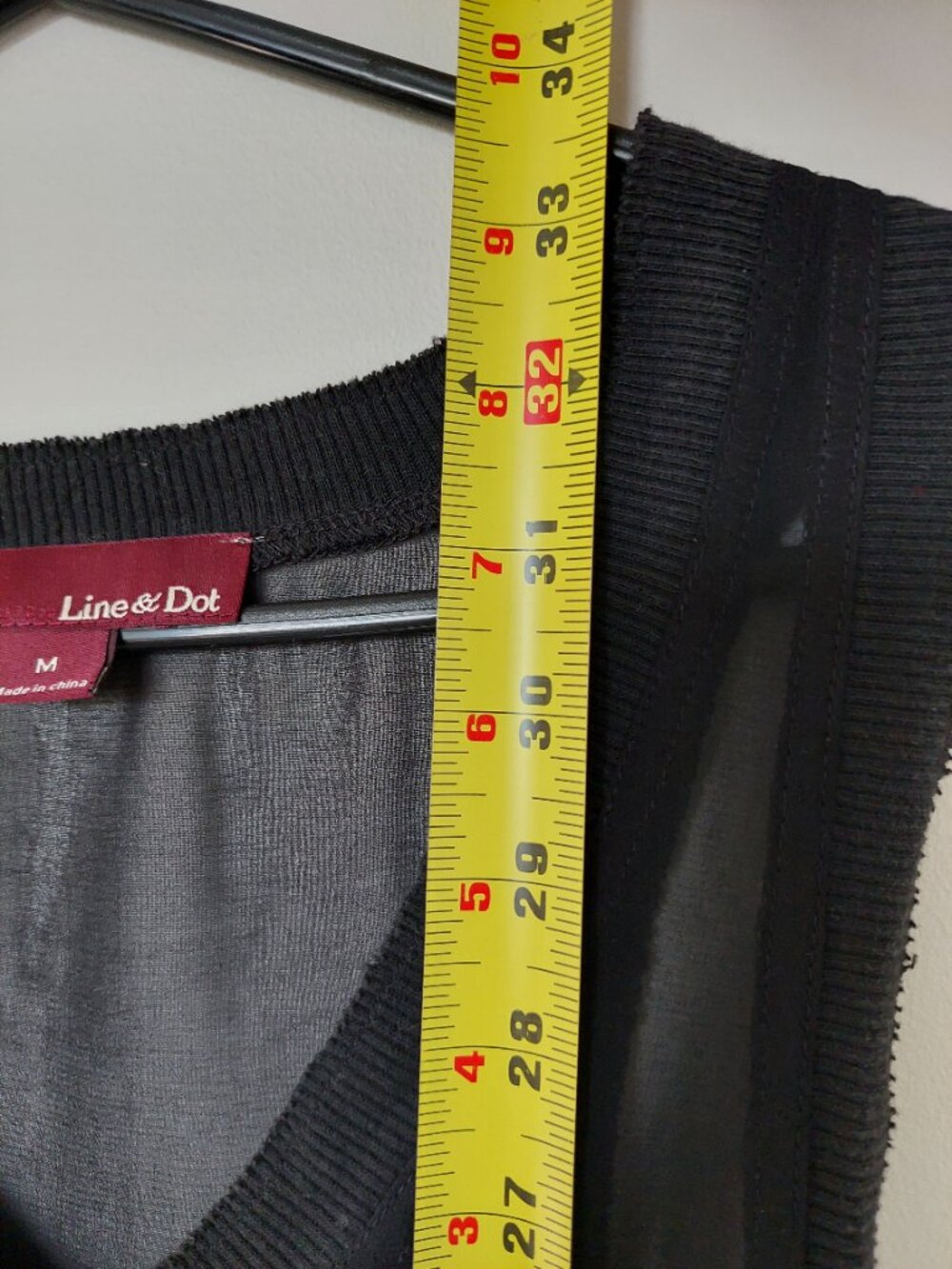 Line & Dot Sheer Black Sleeveless V-neck chiffon dress Size M - Picture 5 of 7